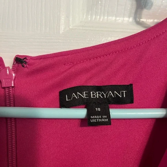 Lane Bryant Vibrant Pink Ruffle Mini Dress Sz 18 - Picture 6 of 9
